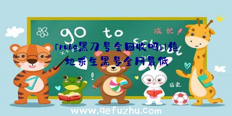 「pubg黑刀号会回收吗」|绝地求生黑号全网最低